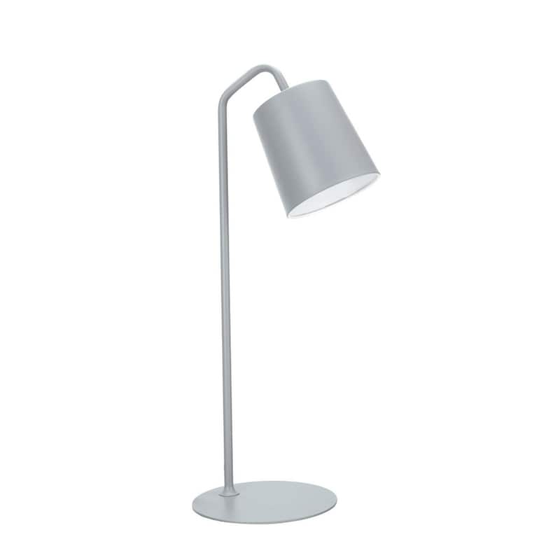 Aspen Creative 23" High Modern Metal Desk Lamp, Milky Grey Finish with Metal Lamp Shade, 7 1/2" wide