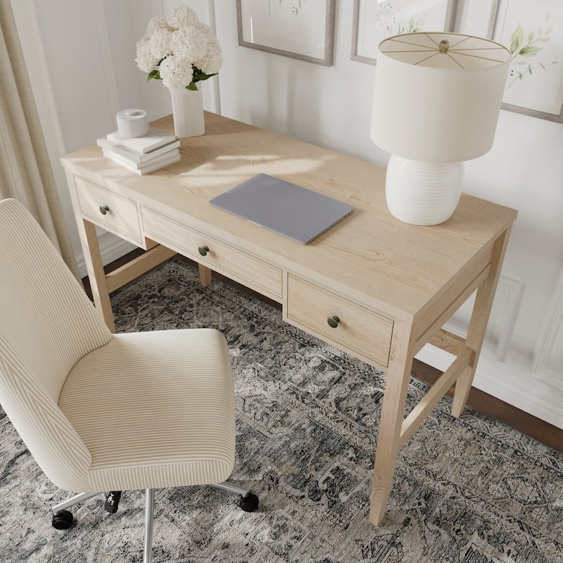 Martha Stewart Writing Desk with 3 Drawers and Tapered Legs