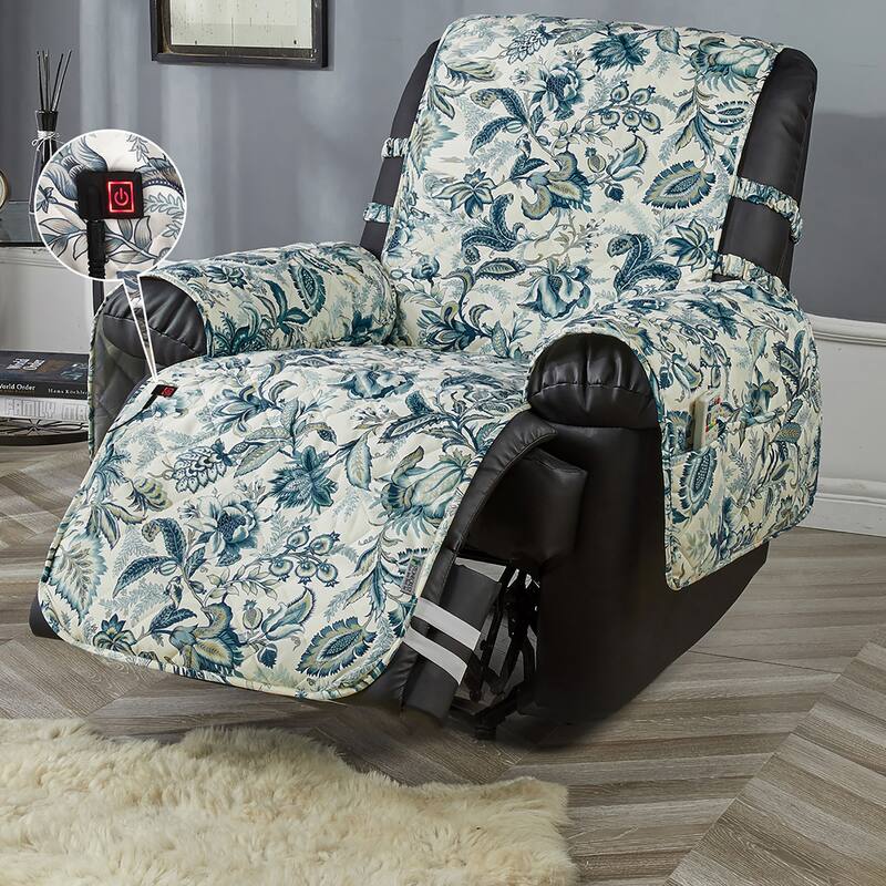 Stonecrest Heated Recliner Chair Cover, Microfiber Recliner Slipcover