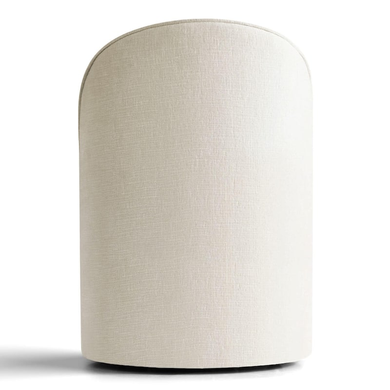 Chenille Rolling Upholstered Dining Chair with Wheels (Set of 4)
