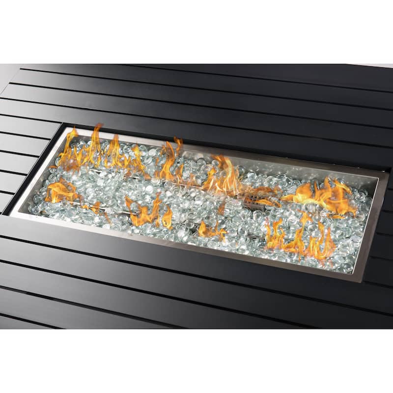 EV Fires 52" Aluminum Propane Gas Fire Pit Table in Black/Gray - 24"H x 52"W x 35"D