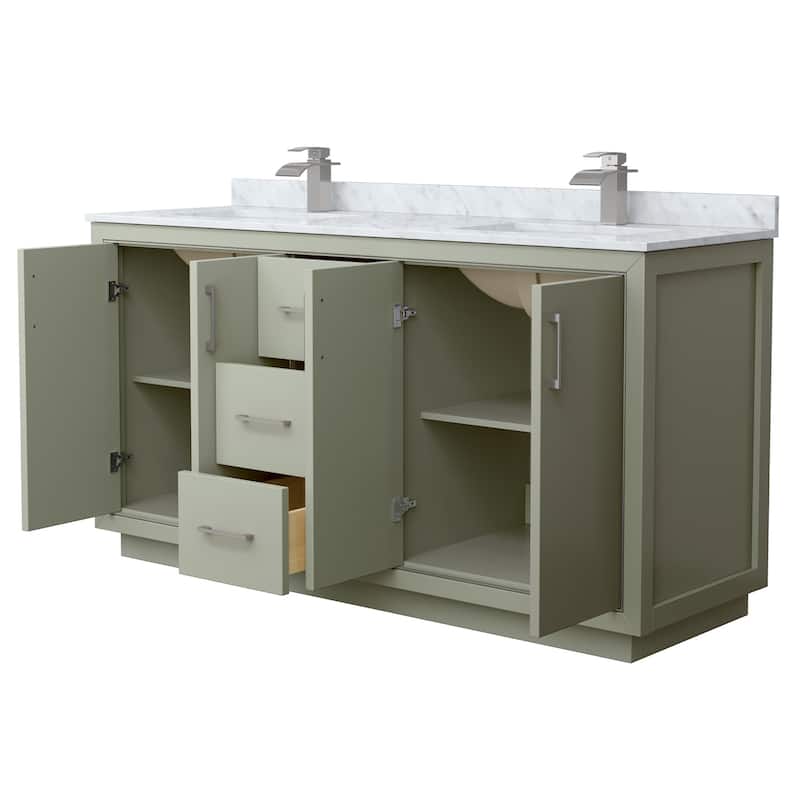 Wyndham Collection WCF1111-66D-NAT-MXX Icon 66" Free Standing Double