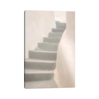 iCanvas "Europe, Greece, Santorini, Thira. White Stairway And Walls." by Jaynes Gallery Canvas Print
