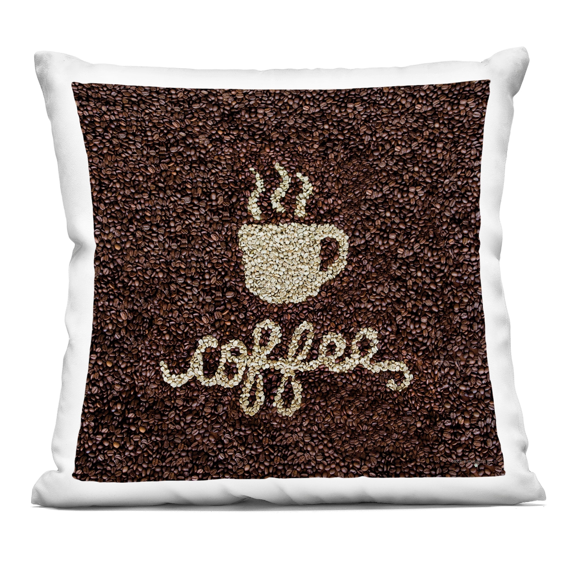 Stupell Coffee Bean Pattern Decorative Printed Throw Pillow Design by Seven Trees Design