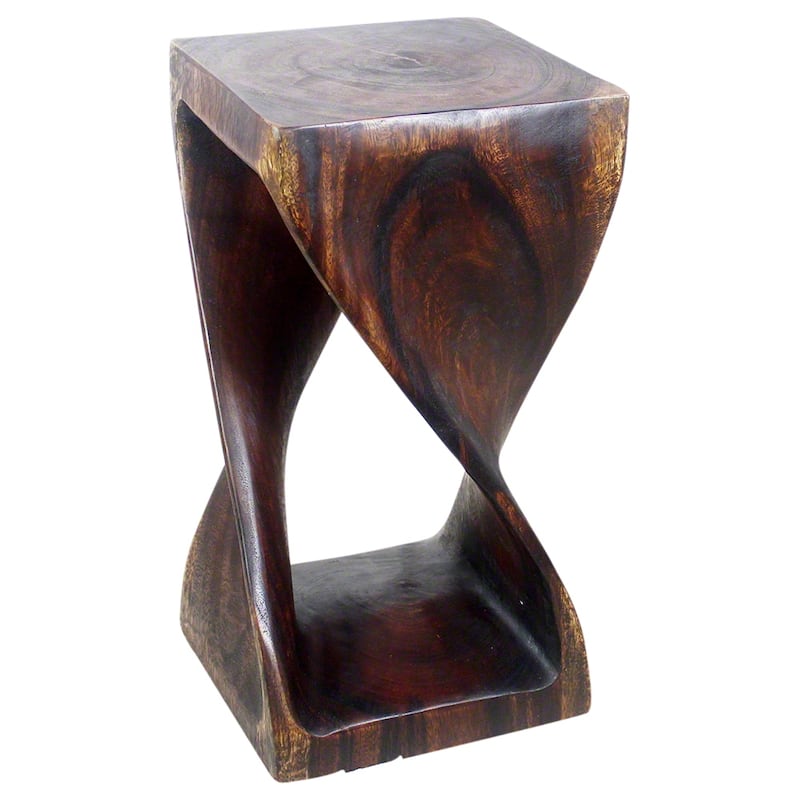 Haussmann® Original Wood Twist Stool 12 X 12 X 23 In High Mocha Oil - 12" x 12" x 23"