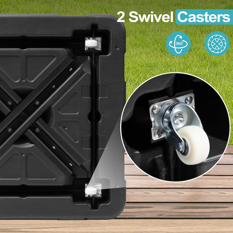VredHom Cantilever Umbrella Base Sand with Wheels and Rod - 37.4 in L x 37.4 in W x 5.9 in H