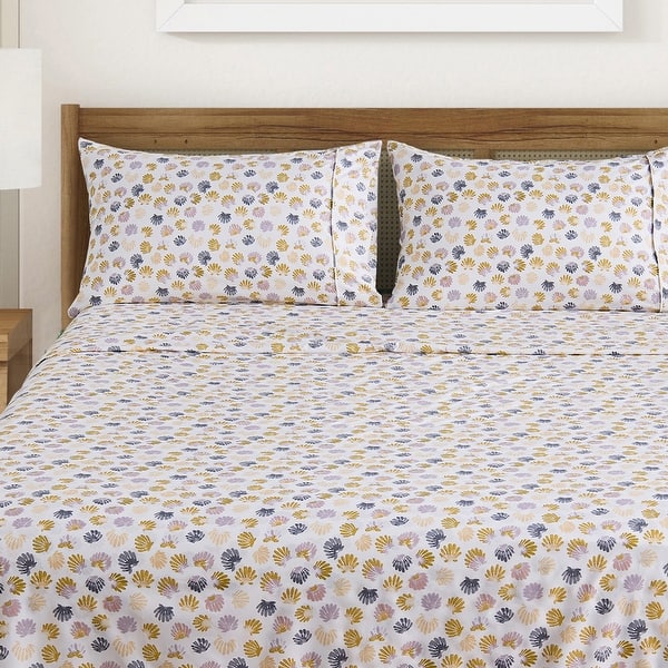 slide 2 of 75, Linery & Co. Ultra-Soft Coastal-Inspired Brushed Microfiber Sheet Set. King - Painted Shells Multi