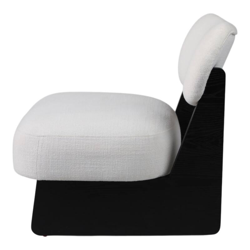 Wood and Non-Woven Fabric Curved Backrest Accent Chair - 29" White - 26.5" x 30.5" x 29"