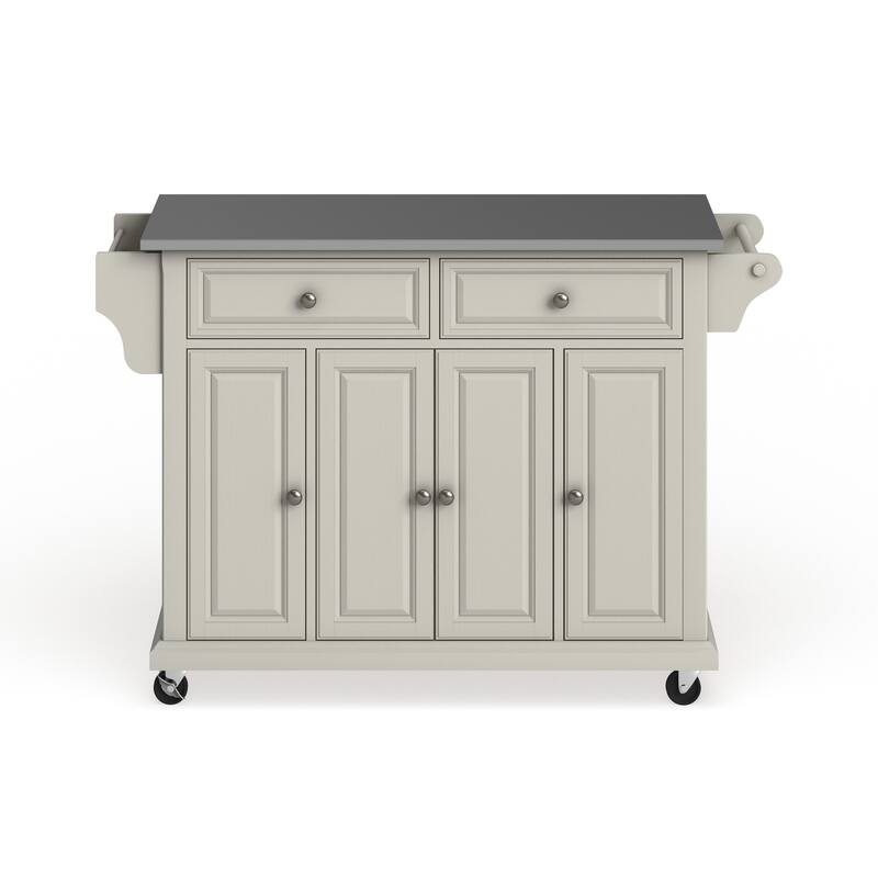 Crosley White Finish Stainless Steel Top Kitchen Cart and Island 18"d