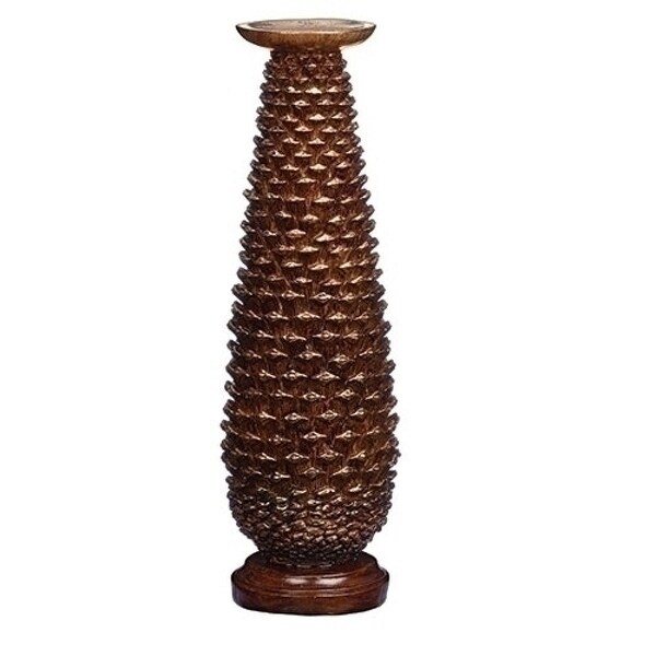 15.75” Pinecone Candleholder Tabletop Decoration - N/A