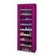 preview thumbnail 12 of 11, 10 Tiers Portabl Storage Closet Organizer Shoe Rack Cover 3 Colors Rose Red