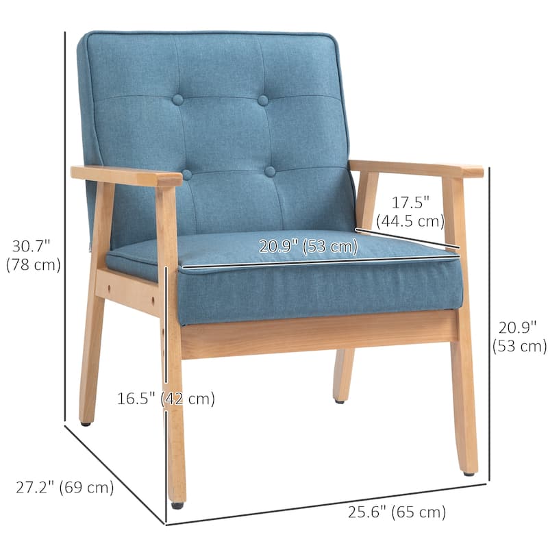 Accent Arm Chair With Upholstered Tufted Back
