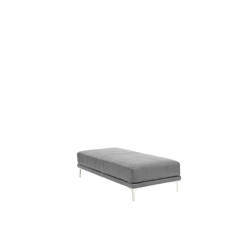 Modern Breathable Leatherette Large Ottoman Metal Legs 1pc Cocktail Ottoman Living Room