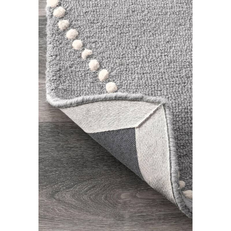 Nuloom Handmade Dotted Trellis Wool Kids Nursery Rug