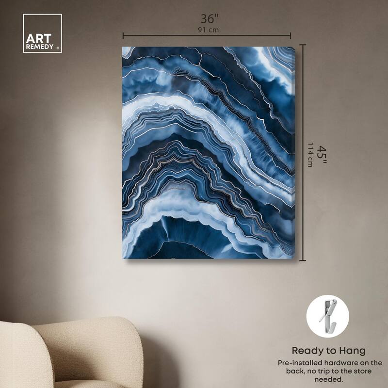 Azure Abyss Layers Canvas by Art Remedy, Gallery Wrapped