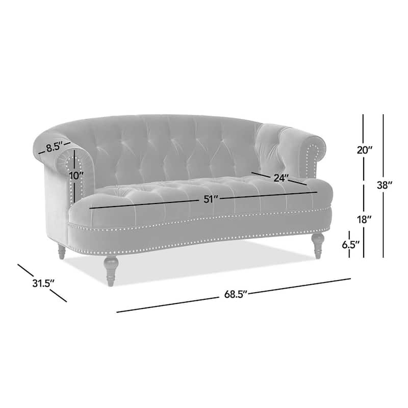 La Rosa 68.5" Victorian Tufted Chesterfield Loveseat