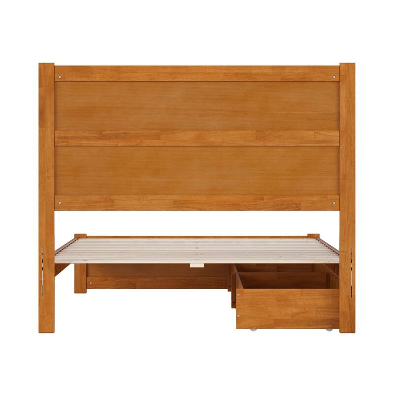 Aveline Wood Platform Bed with Matching Footboard & Storage Drawers