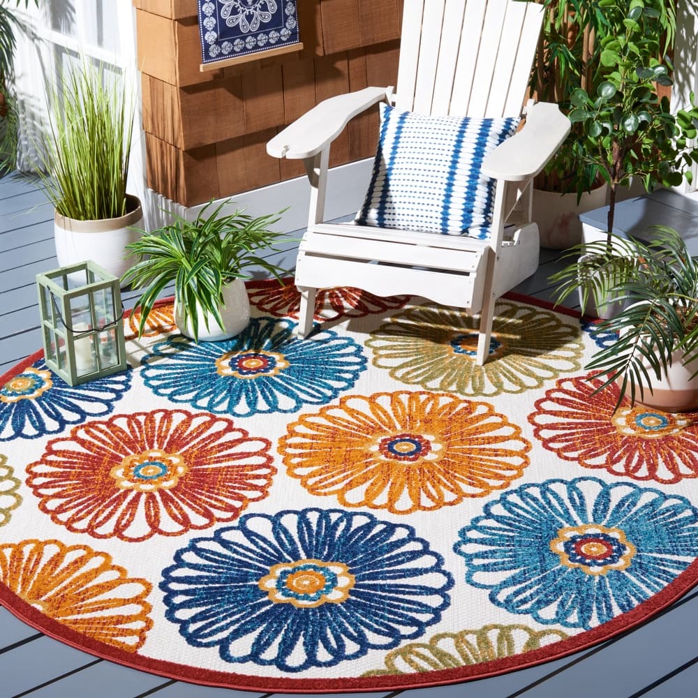 SAFAVIEH Cabana Rajni Indoor/ Outdoor Waterproof Patio Floral Rug