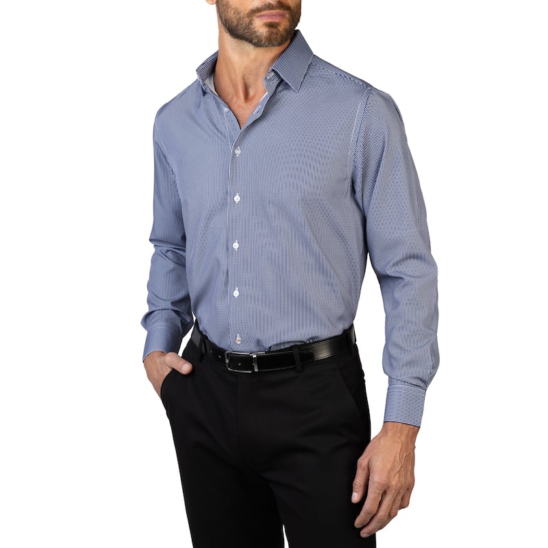 Nautica Men's Wrinkle-Resistant Gingham Performance Dress Shirt - Slim Fit