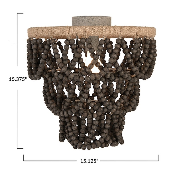 Wood bead semi flush mount on sale