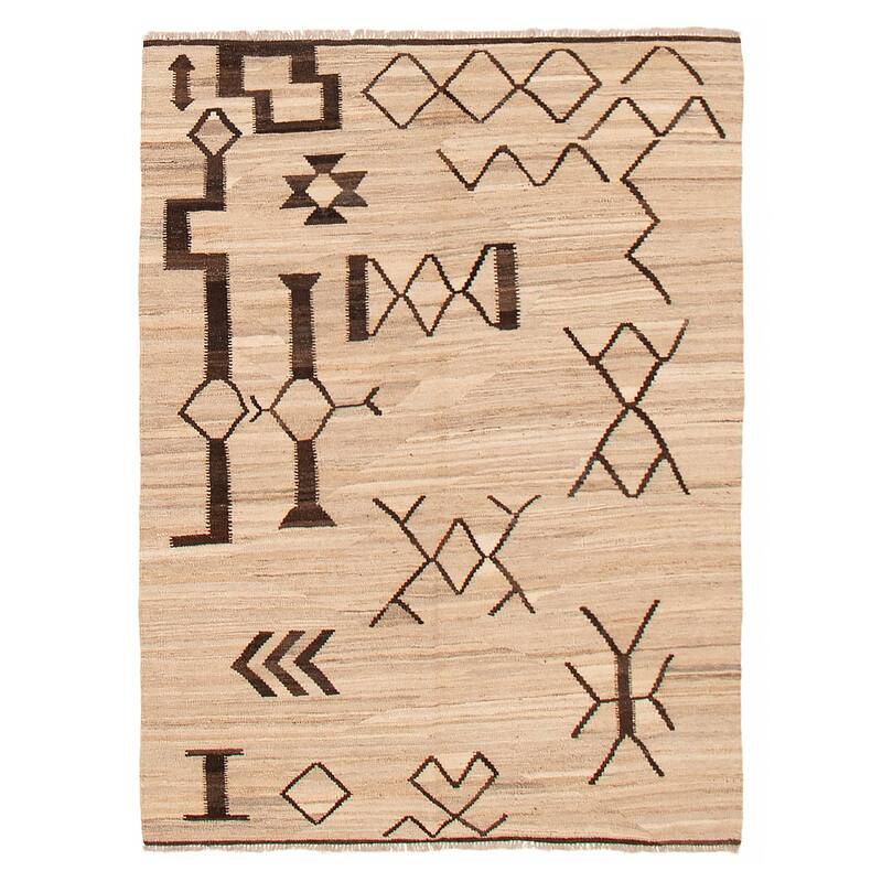Sivas Khaki Kilim 5'1" x 6'9" - 5'1 x 6'9 - Light Khaki - 5'1 x 6'9
