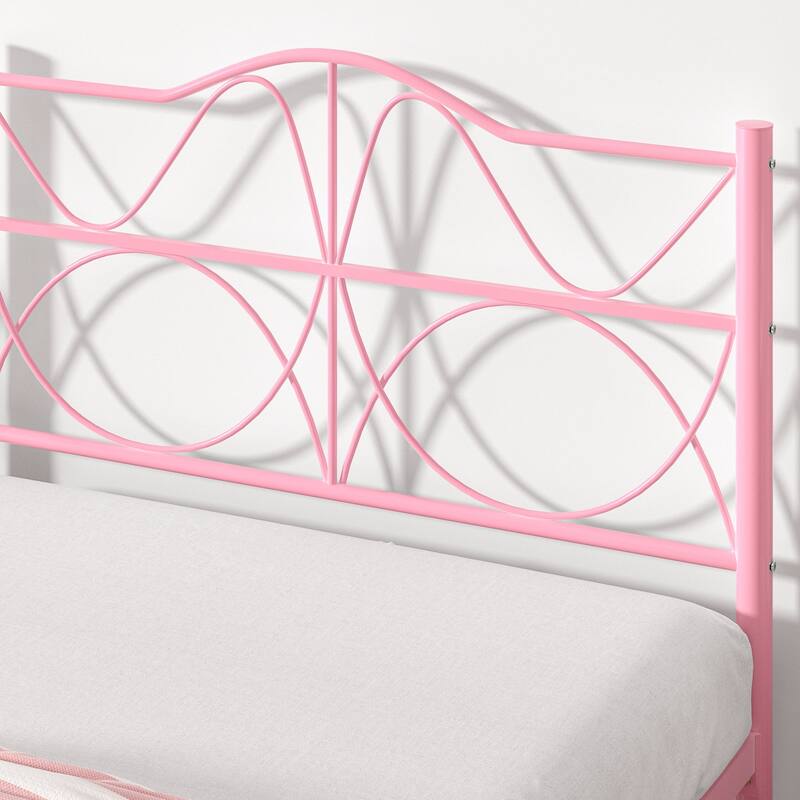 Javlergo Metal Platform Bed Frame with Elegant Headboard, Heavy Duty Steel Slats Support/No Box Spring Needed