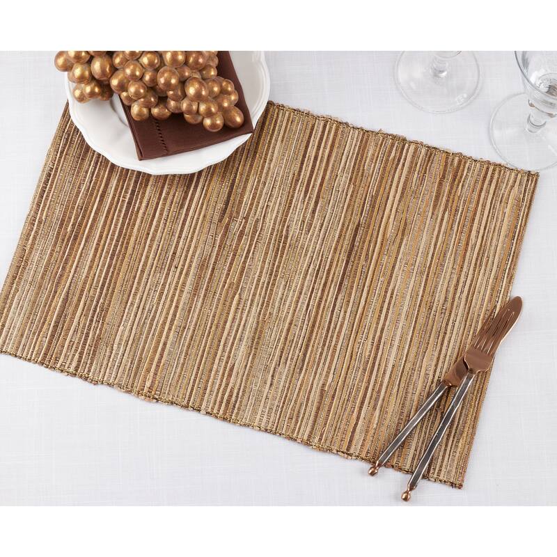 Nubby Placemats With Shimmering Woven Design (Set of 4)