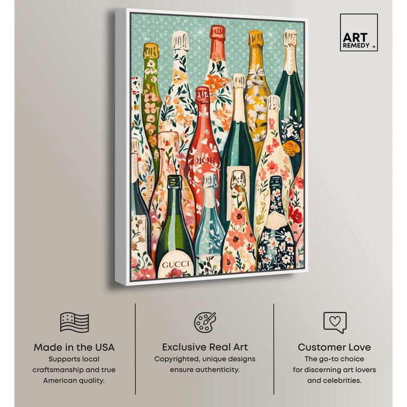 Floral Collection Bottles II Canvas by Art Remedy