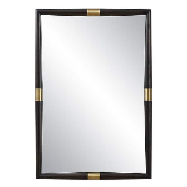 slide 2 of 4, Uttermost Larkin Dark Wood & Brass Mirror