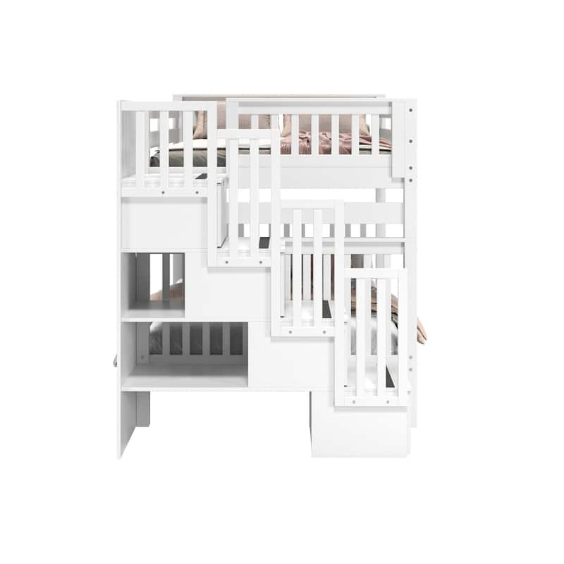 Taylor & Olive Trillium Full over Full Stairway Bunk Bed