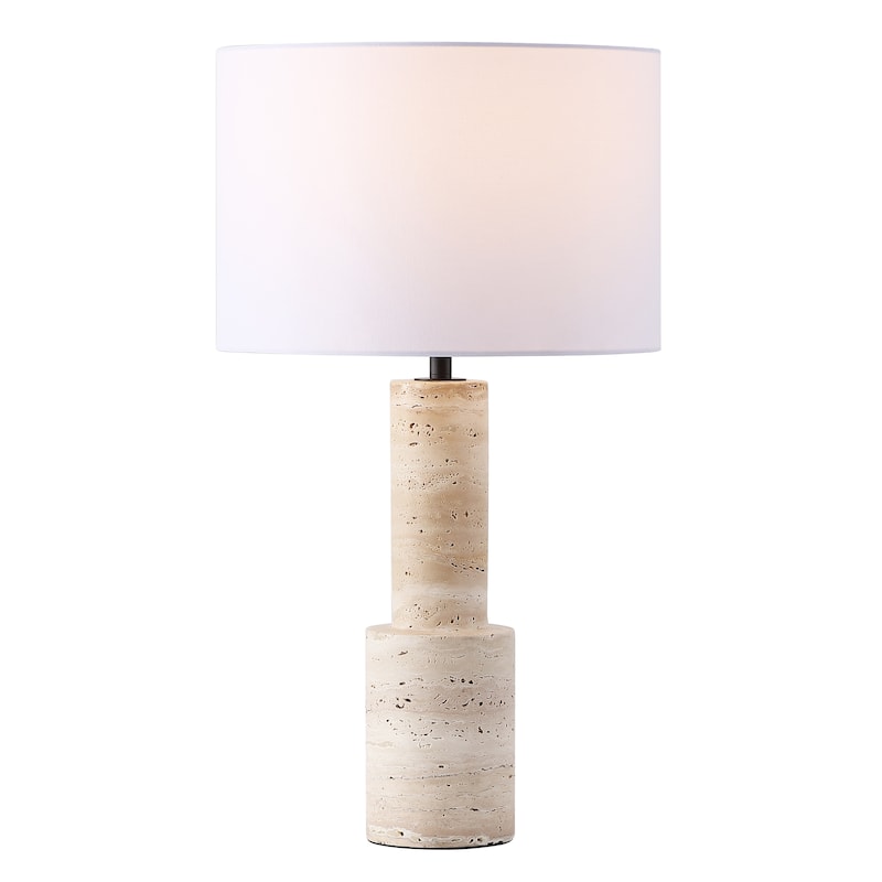 SAFAVIEH Couture Tywin Travertine Table Lamp - 15"W x 15"D x 27"H