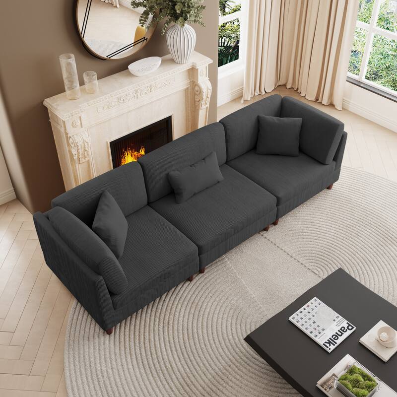 Multi-Combination Couch Modular Corduroy Sectional Sofa
