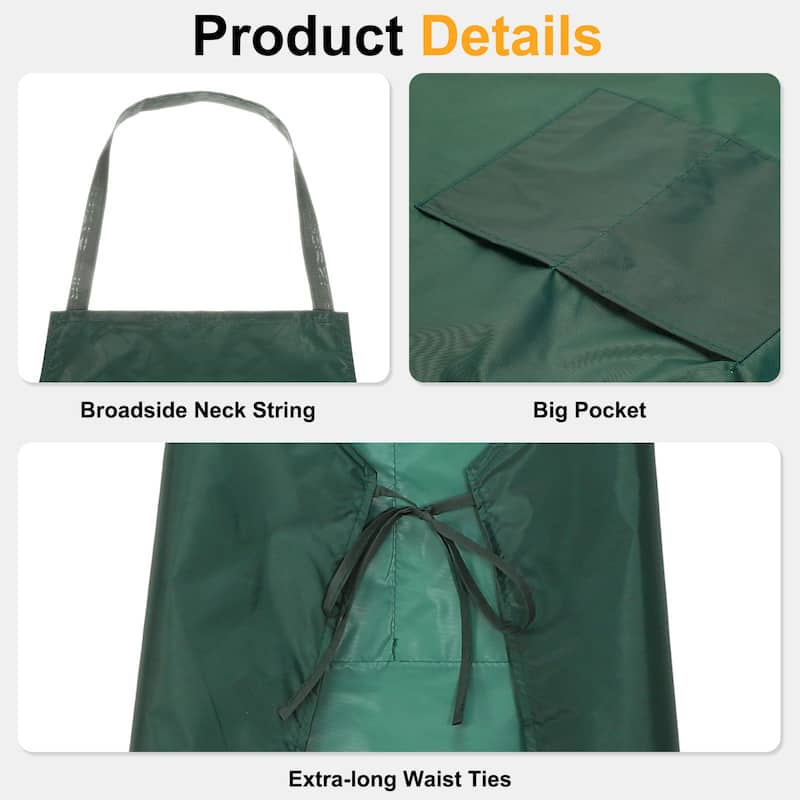 3pcs Bib Apron 72x65cm Unisex Cooking Aprons with 2 Pockets for Home - 28.35" x 25.59"