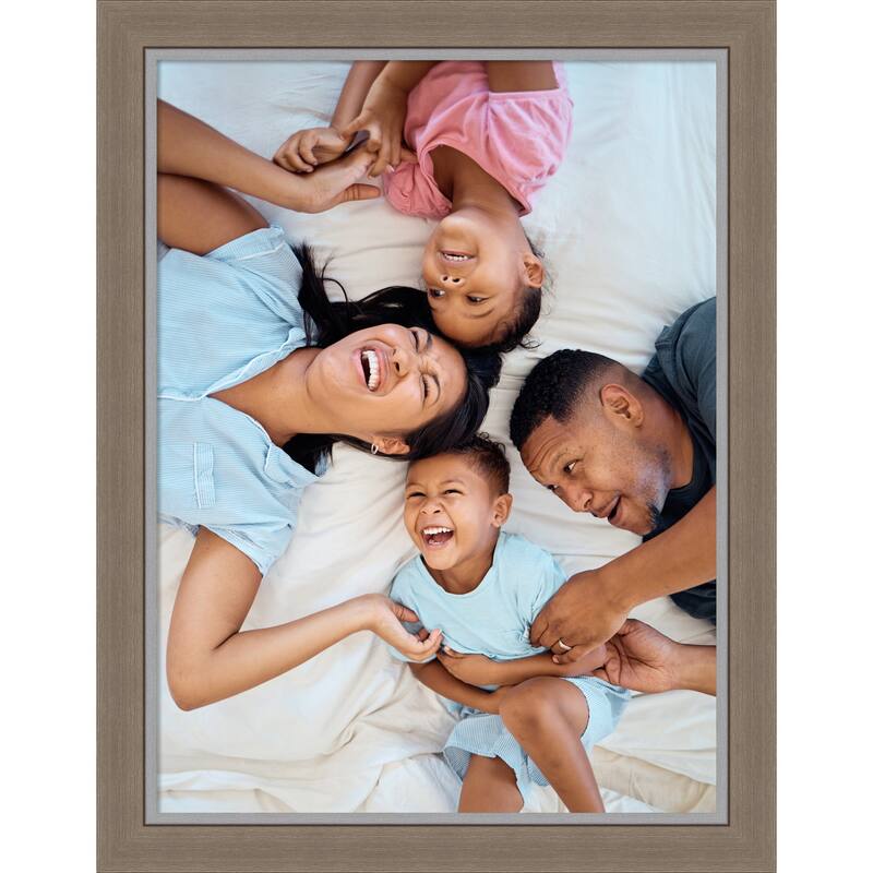 Eva Black Silver Narrow Framed Picture Frame, Photo Frame - 18x24 - Eva Brown Narrow