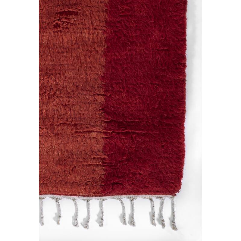 Momeni Neo Morrocan Hand Woven Wool Geometric Shag Rug.