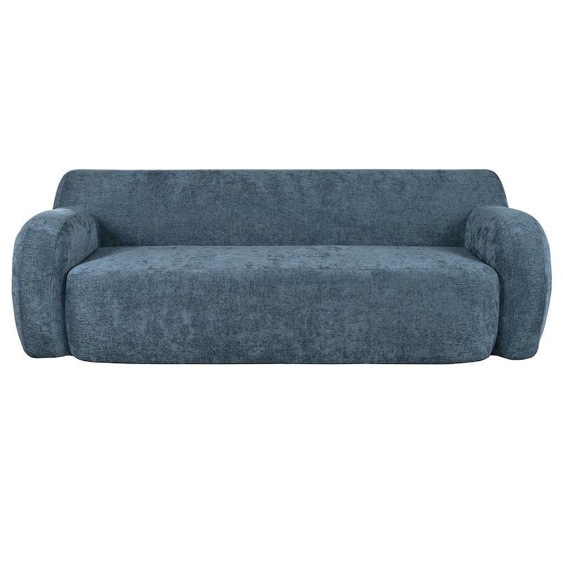Streamlined Sofa with Curved Design and Extra-Large Seat Depth for Living Room or Guest Room