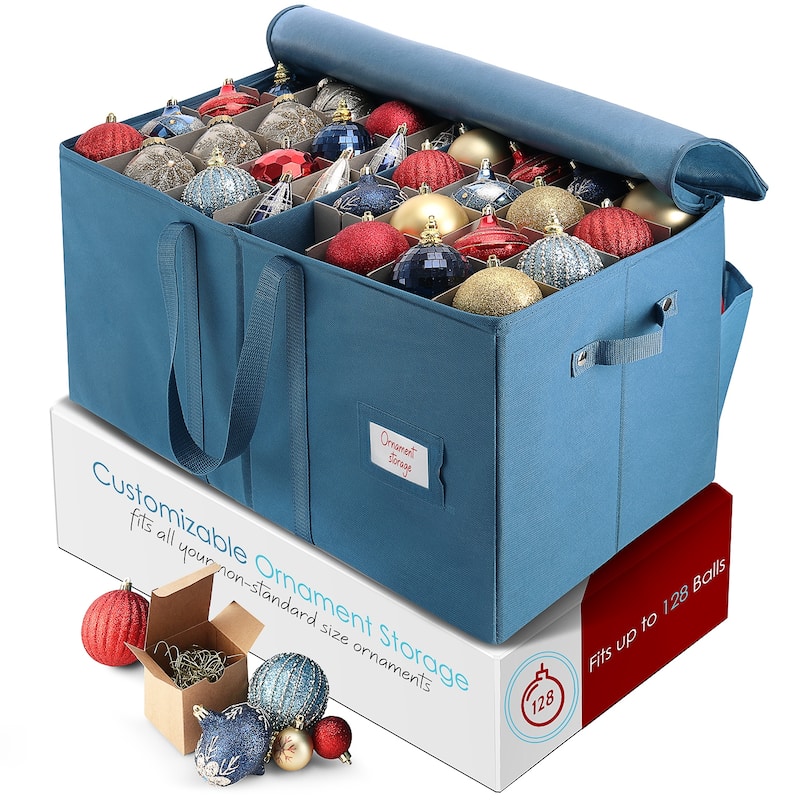 Hearth & Harbor Christmas Ornament Storage Box - 12" x 12" x 24"