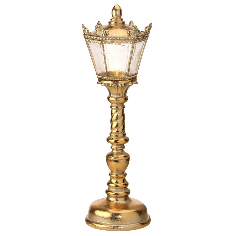 16" LED Gilded Ornate Lamp Post