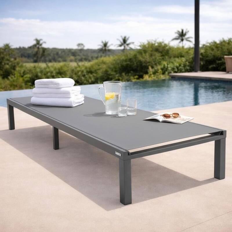 Marlin Outdoor Chaise Lounge Chair - Stackable Adjustable Recliner Sun Lounger for Pool, Beach, Patio, or Backyard