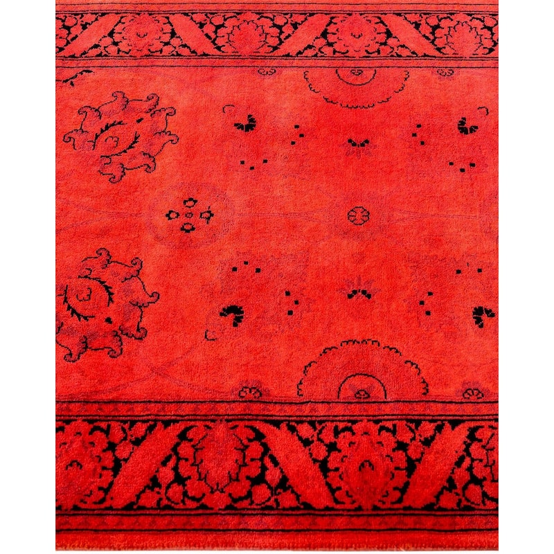 Fine Vibrance, One-of-a-Kind Hand-Knotted Runner Rug - Orange, 2' 6" x 6' 1" - 2' 6" x 6' 1"