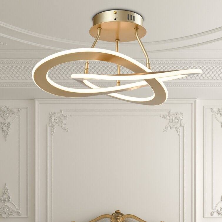 Maxax 2 - Light Unique/Statement Circle LED Semi Flush Mount - Gold