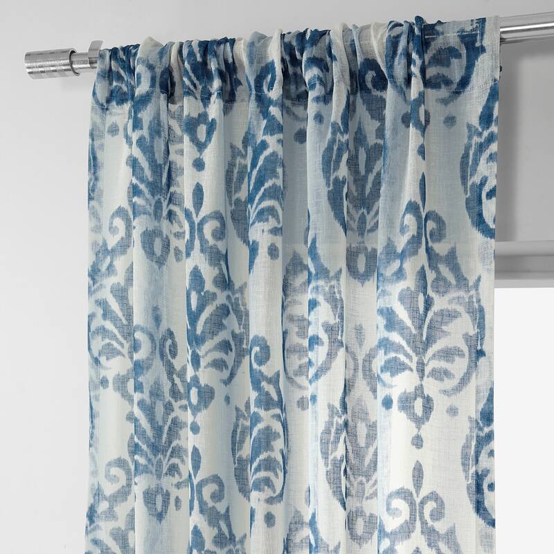 Exclusive Fabrics Fresco Printed Faux Linen Sheer Curtain (1 Panel)