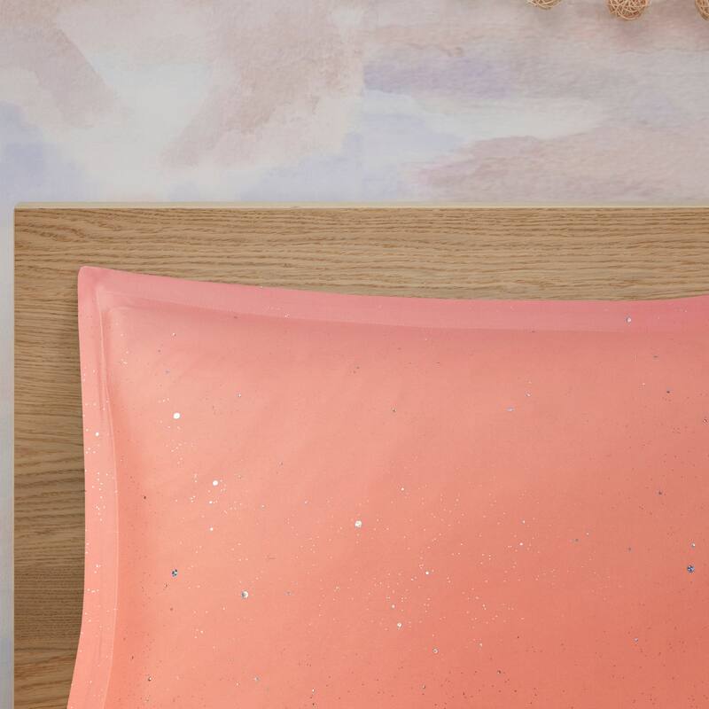 Sparkle Metallic Glitter Printed Reversible Comforter Set by Intelligent Design