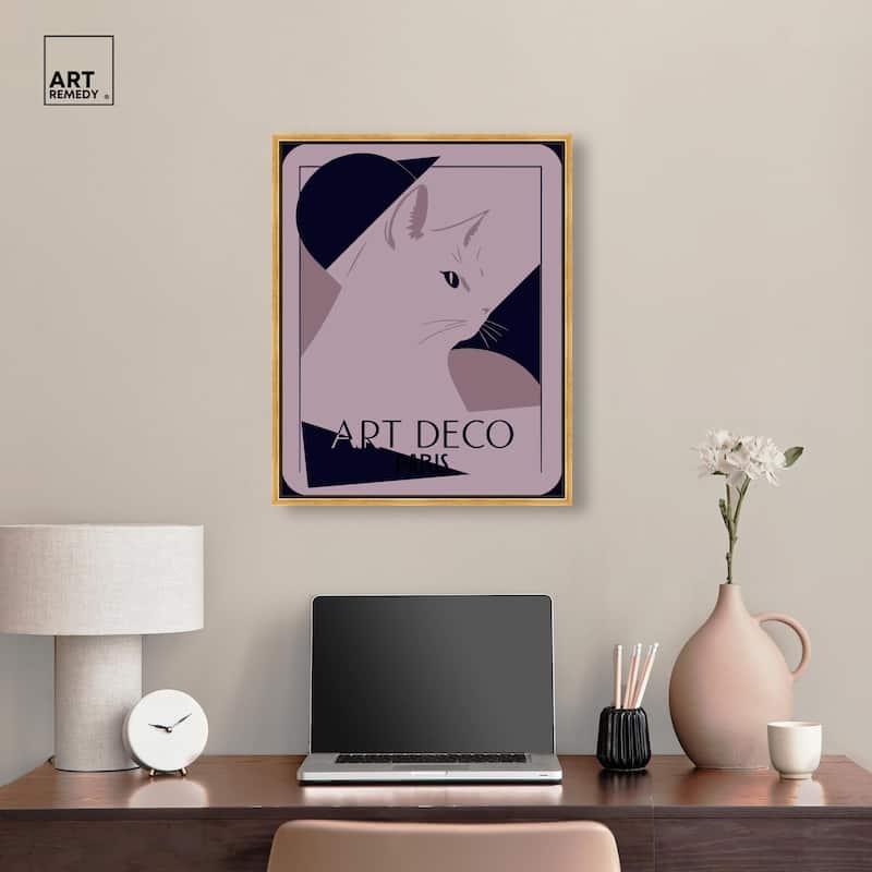 Cat Deco Canvas by Art Remedy
