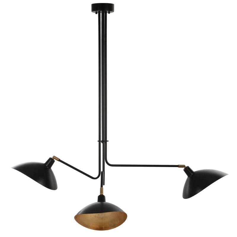 SAFAVIEH Lighting Felisha 3-Light Black Metal Pendant - 39" W x 39" D x 46" H - 39Wx39Dx46H