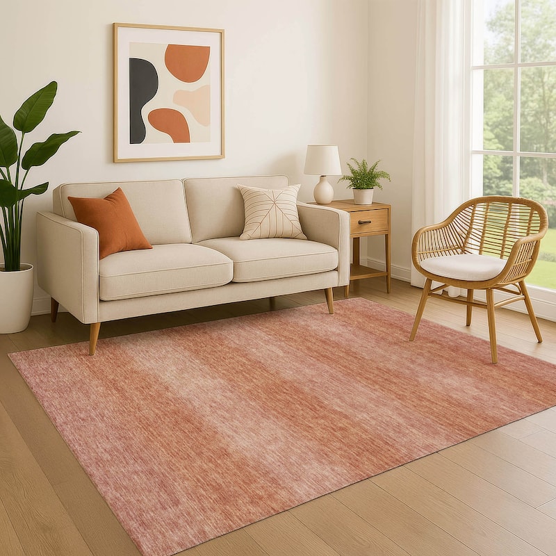 Premium Washable Super Soft Casual Ombre Mayfield Rug - Terracotta - 9' x 12'