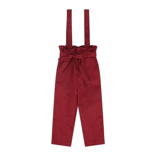 slide 2 of 4, Mixed Up Clothing Baby Tirantes Paperbag Romper 12 Months - Maroon