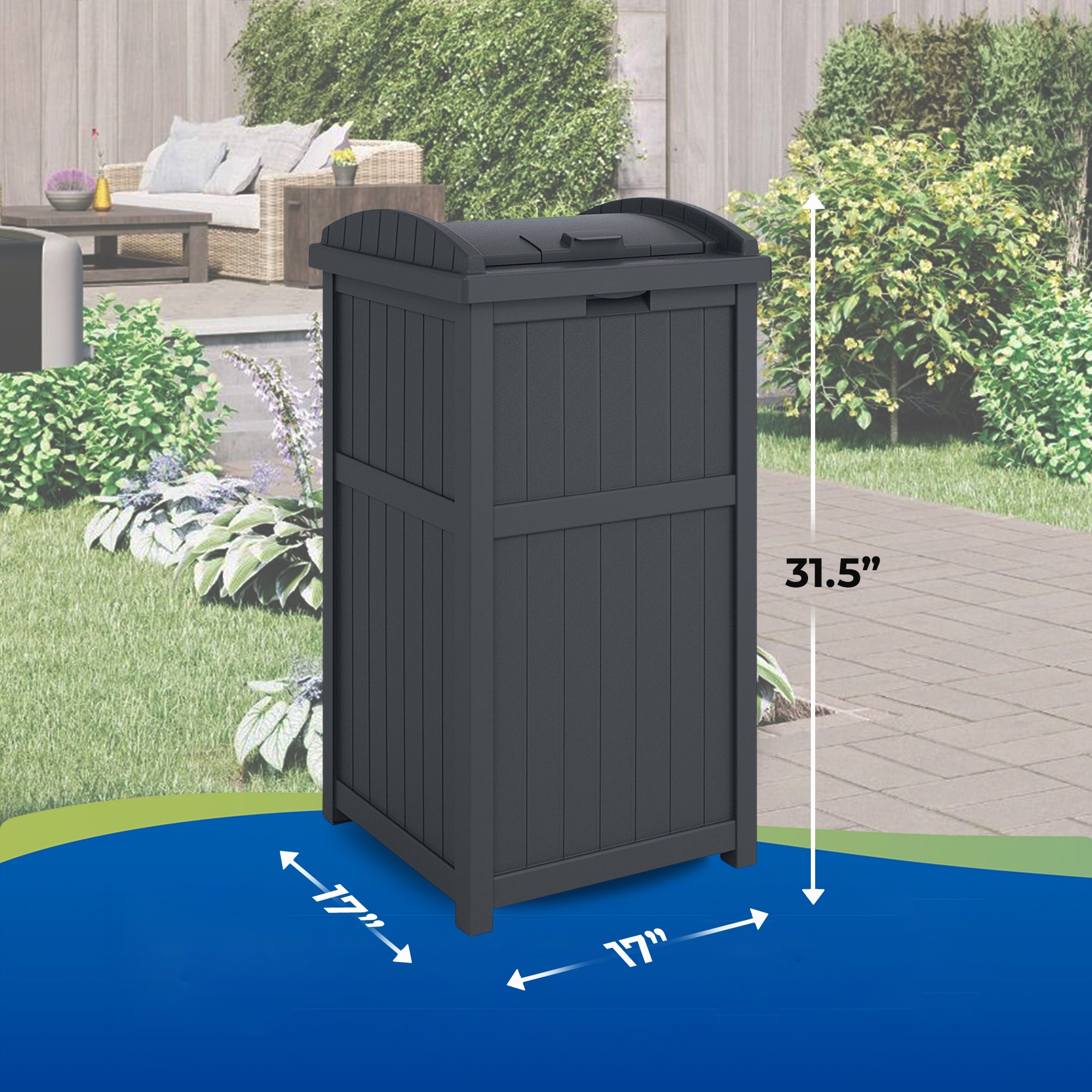 Suncast Trash Can Hideaway Outdoor 33 Gallon Garbage Waste Bin, White (4  Pack), 1 Piece - City Market