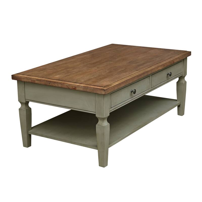 Vista Solid Wood Coffee Table - 48"W x 28"D x 20"H