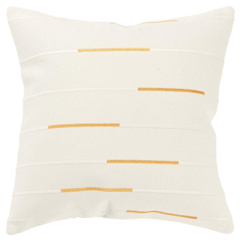Rizzy Home Transitional Ivory Poly Filled Pillow - 20" x 20" - Ivory/Yellow